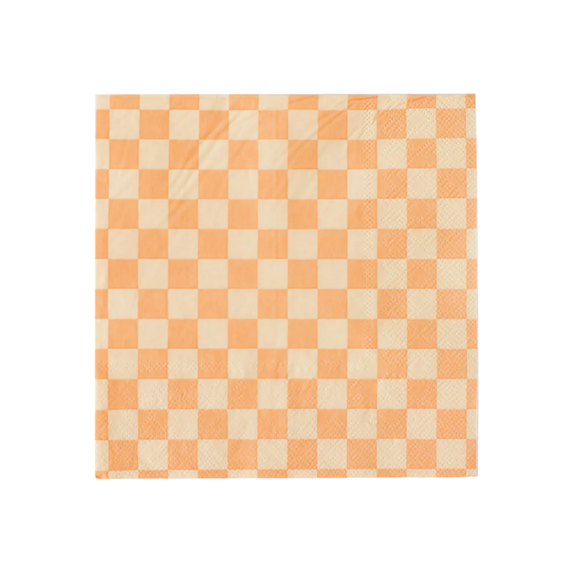 Peach & Cream Checkered Lunch Napkins 20ct