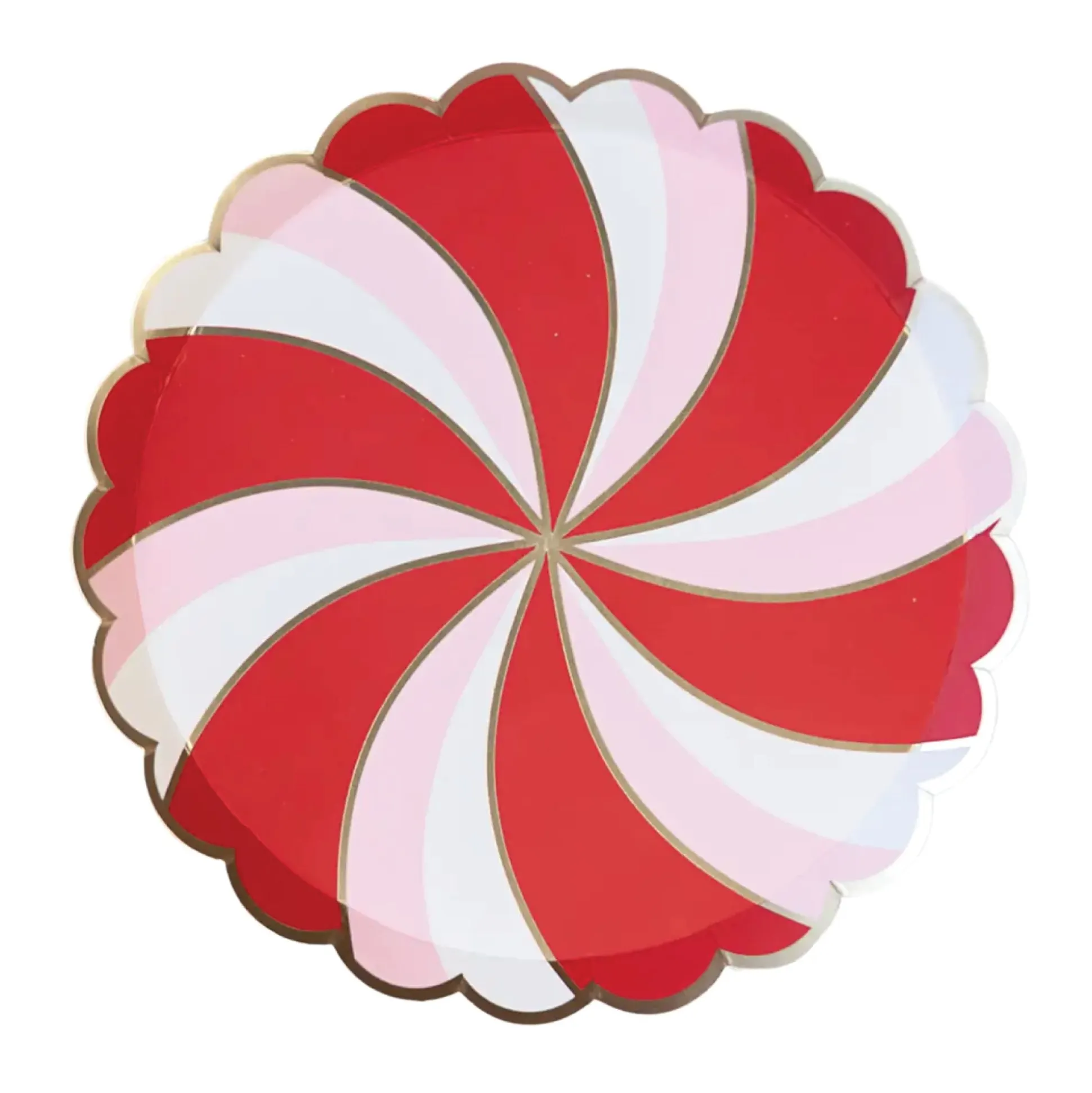 Peppermint Candy Scalloped Dessert Plates 8ct