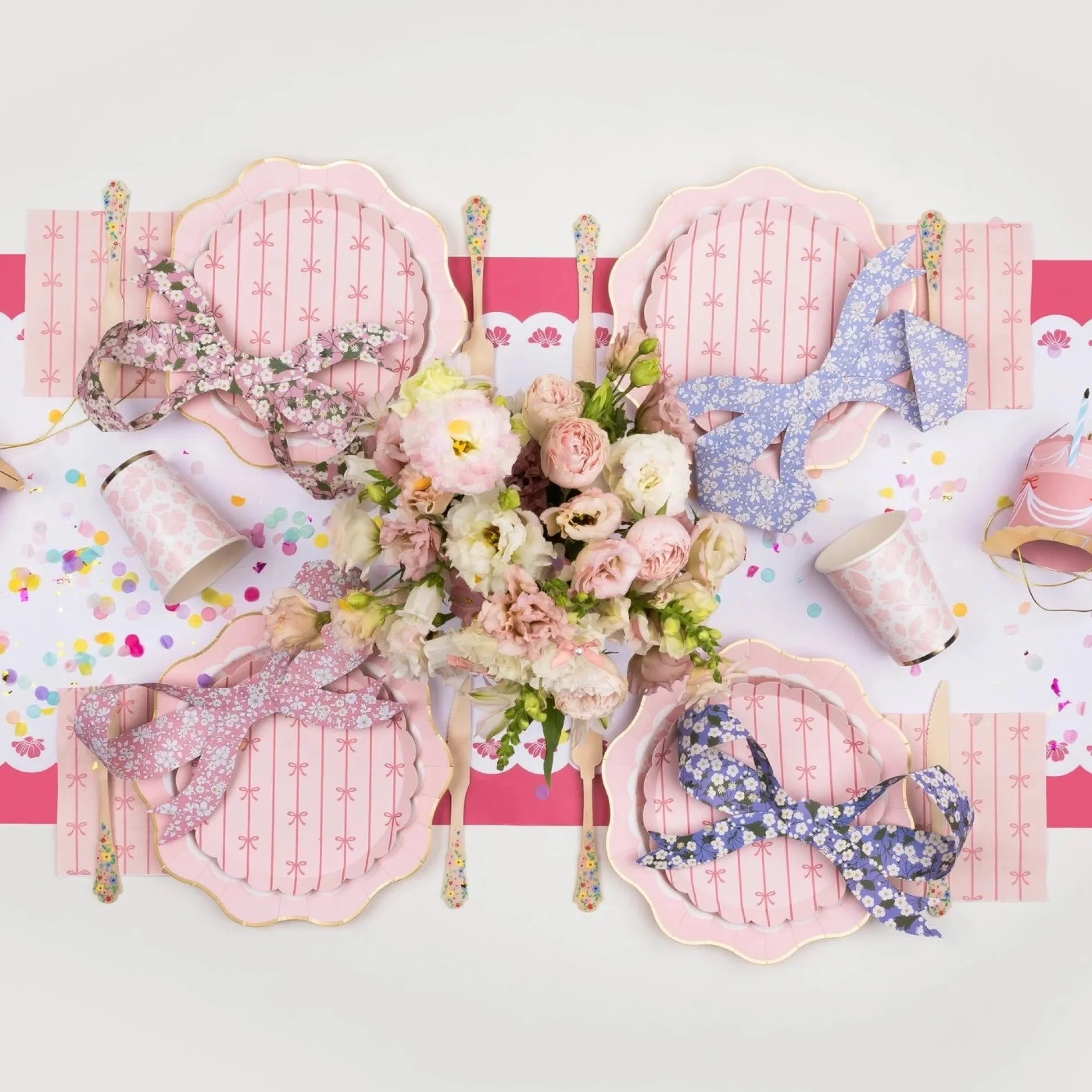 Petal Pink Bow Dessert Plates 8ct