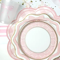 Petal Pink Bow Trellis Dessert Plates 8ct