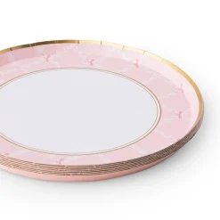 Petal Pink Bow Trellis Dessert Plates 8ct