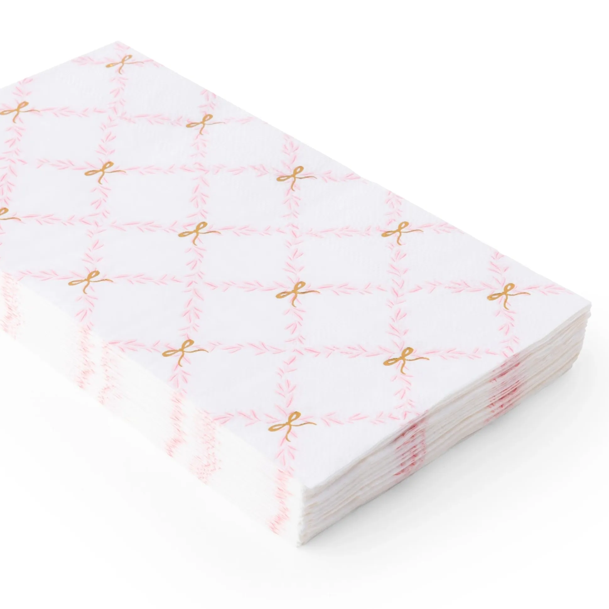Petal Pink Bow Trellis Guest Towels 20ct