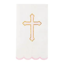 Petal Pink Cross Guest Towels 20ct