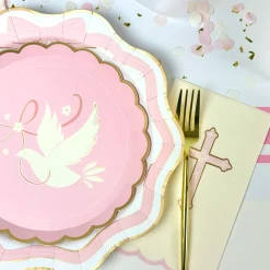 Petal Pink Cross Guest Towels 20ct