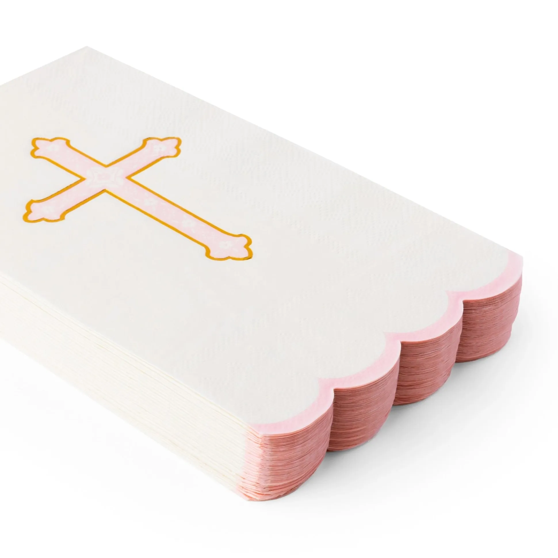 Petal Pink Cross Guest Towels 20ct