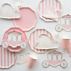 Petal Pink Decagonal Dinner Plates 8ct