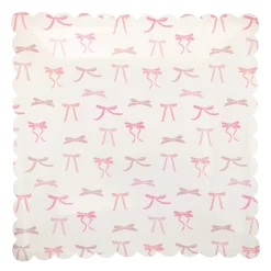 Pink Bow Pattern Lunch Plates 8ct