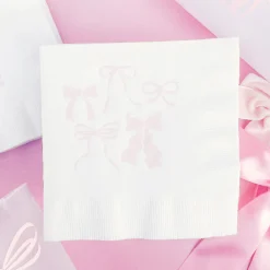 Pink Bows Dessert Napkins 20ct