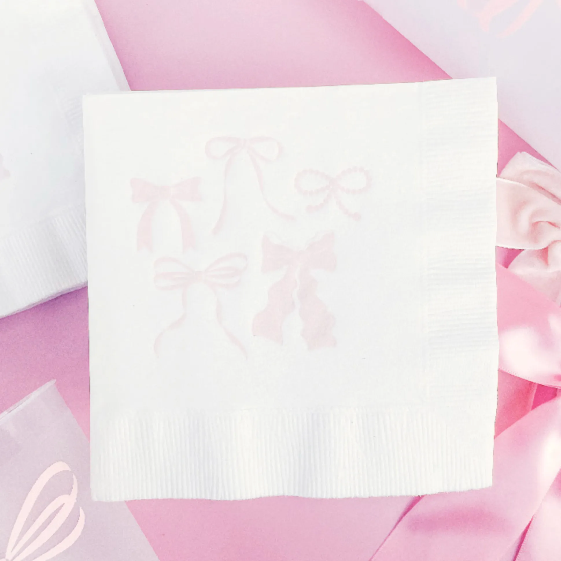 Pink Bows Dessert Napkins 20ct