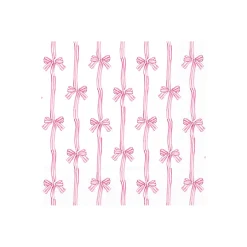 Pink Bow Stripes Lunch Napkins 20ct