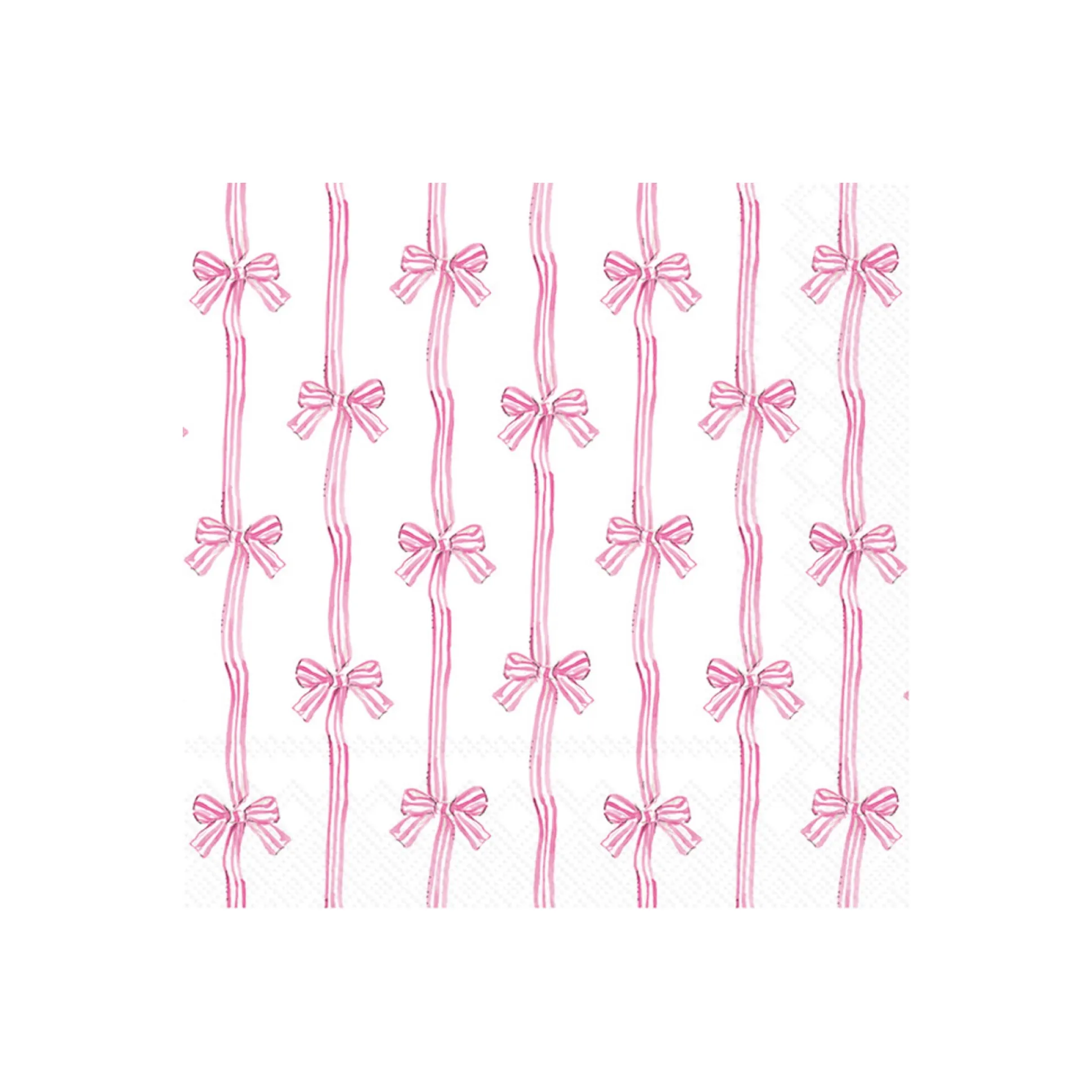 Pink Bow Stripes Lunch Napkins 20ct
