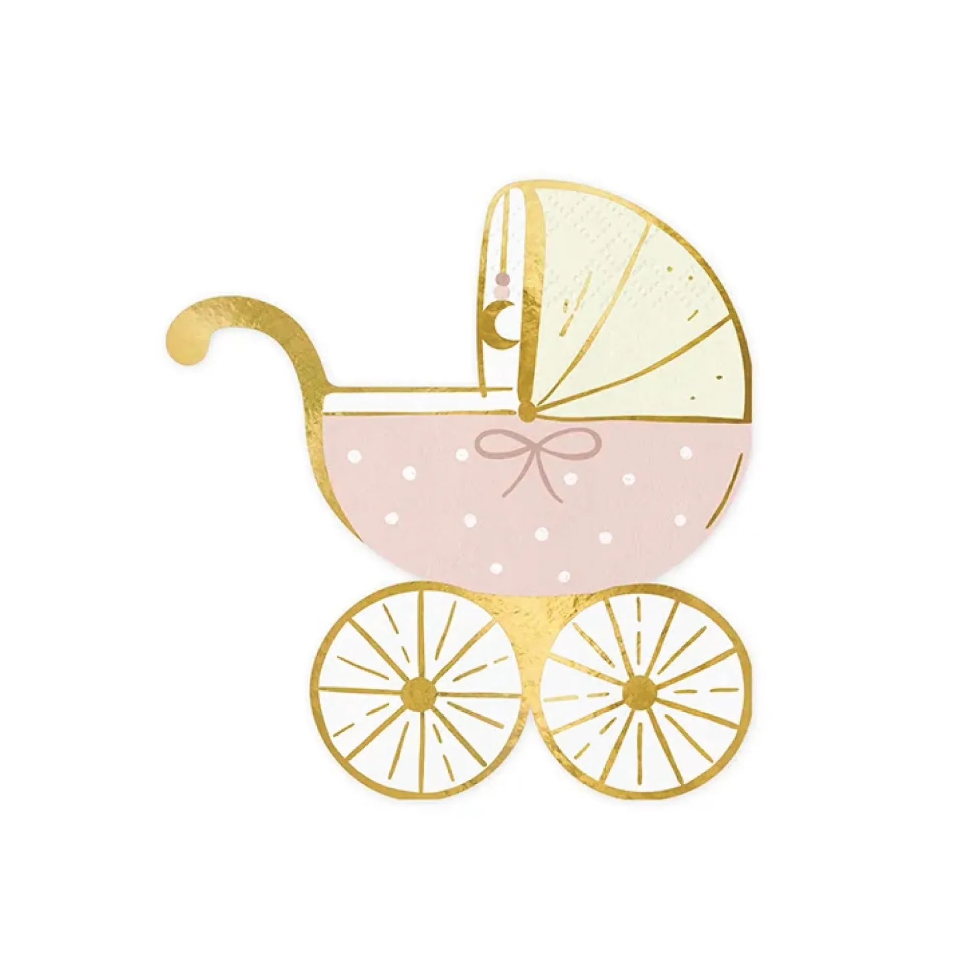 Pink Carriage Baby Shower Dessert Napkins 20ct
