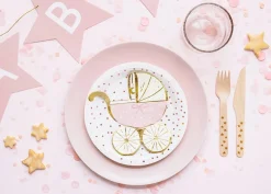 Pink Carriage Baby Shower Dessert Napkins 20ct