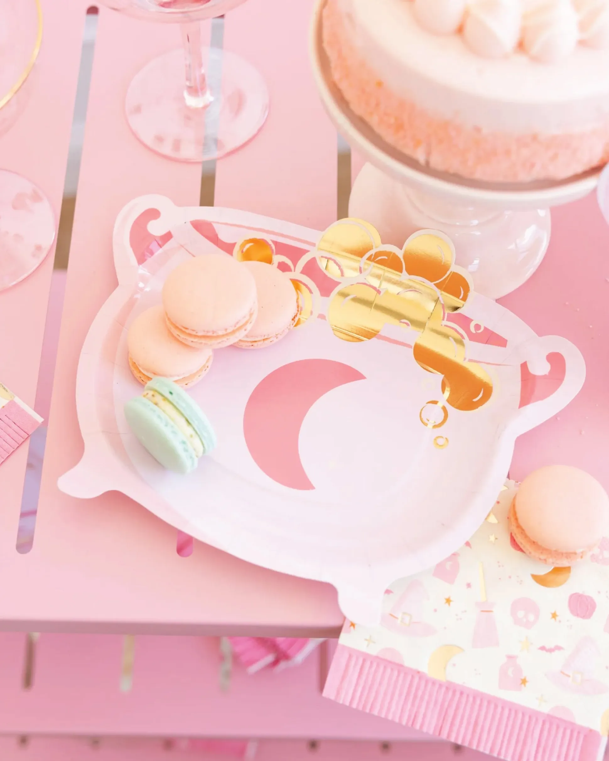 Pink Cauldron Lunch Plates 8ct