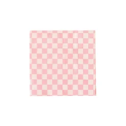 Pink Checkered Dessert Napkins 20ct