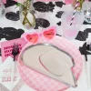 Pink Checkered Dinner Plates 8ct