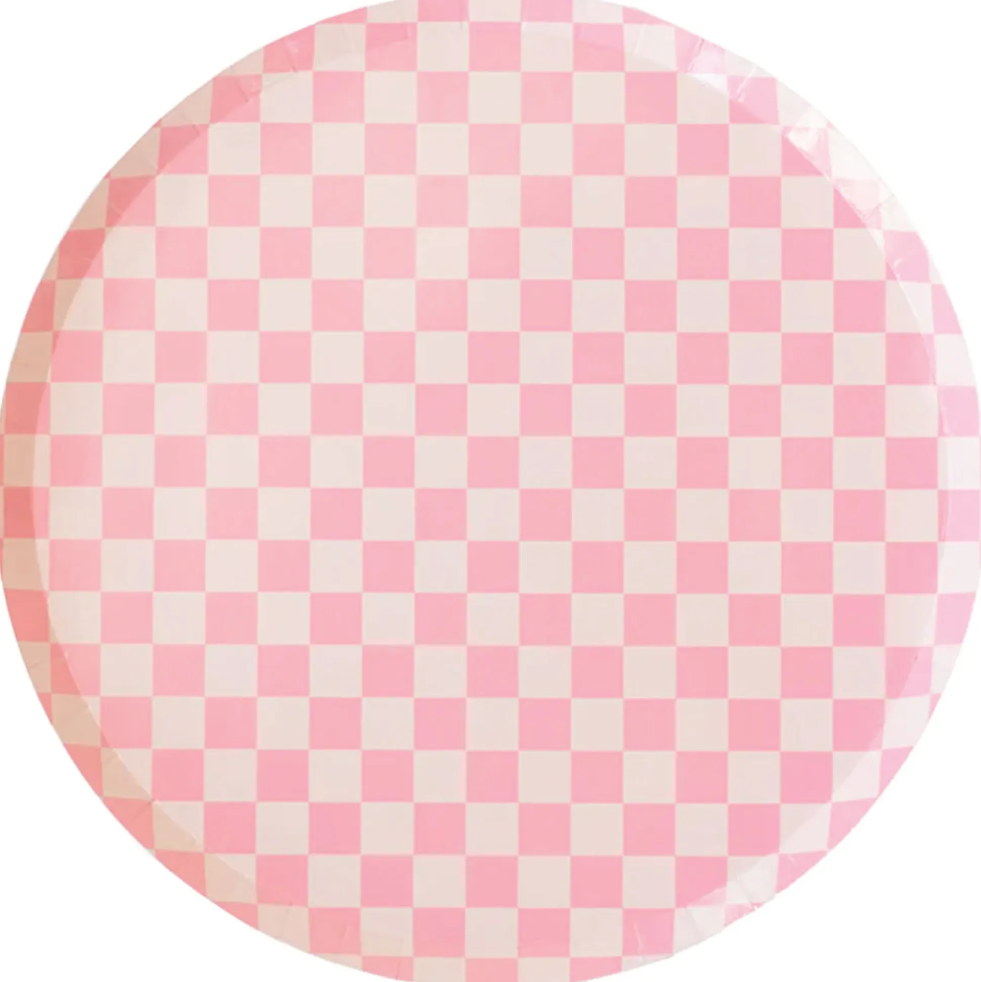 Pink Checkered Dinner Plates 8ct