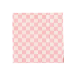 Pink Checkered Lunch Napkins 16ct