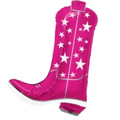 Pink Cowgirl Boot Balloon 26in