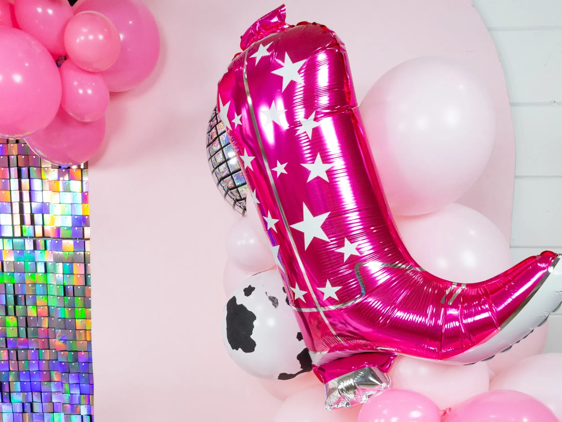 Pink Cowgirl Boot Balloon 26in