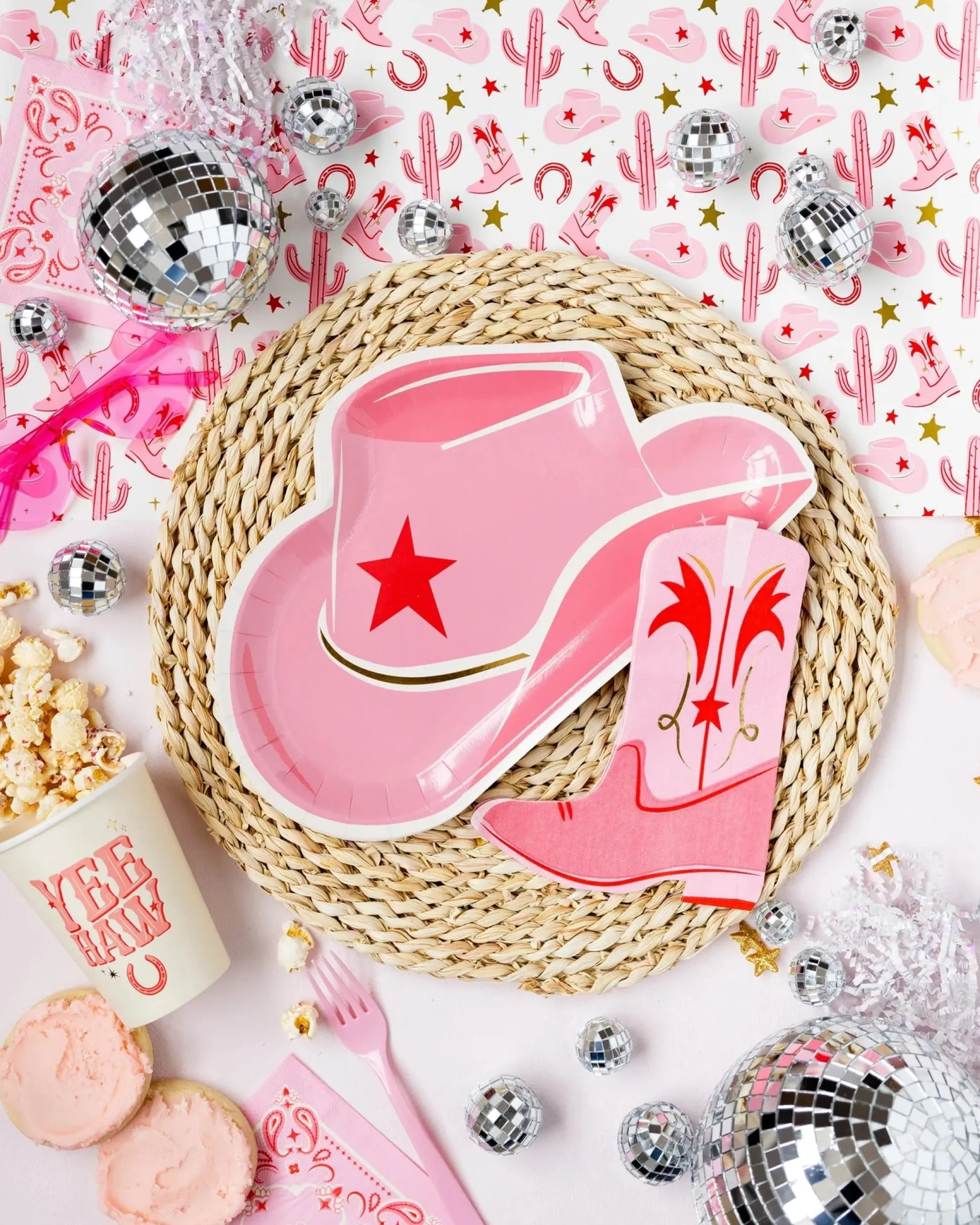 Pink Cowgirl Boot Lunch Napkins 18ct