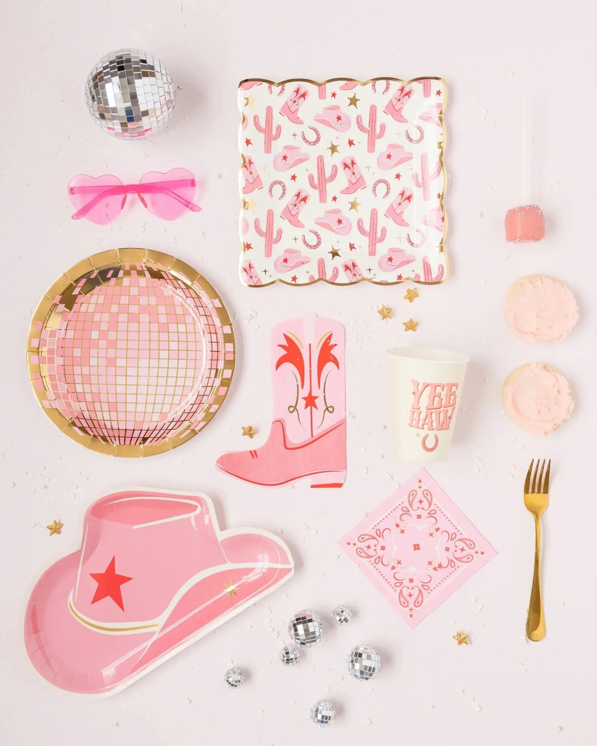 Pink Cowgirl Hat Lunch Plates 8ct