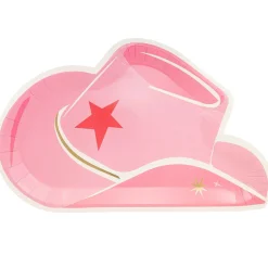 Pink Cowgirl Hat Lunch Plates 8ct