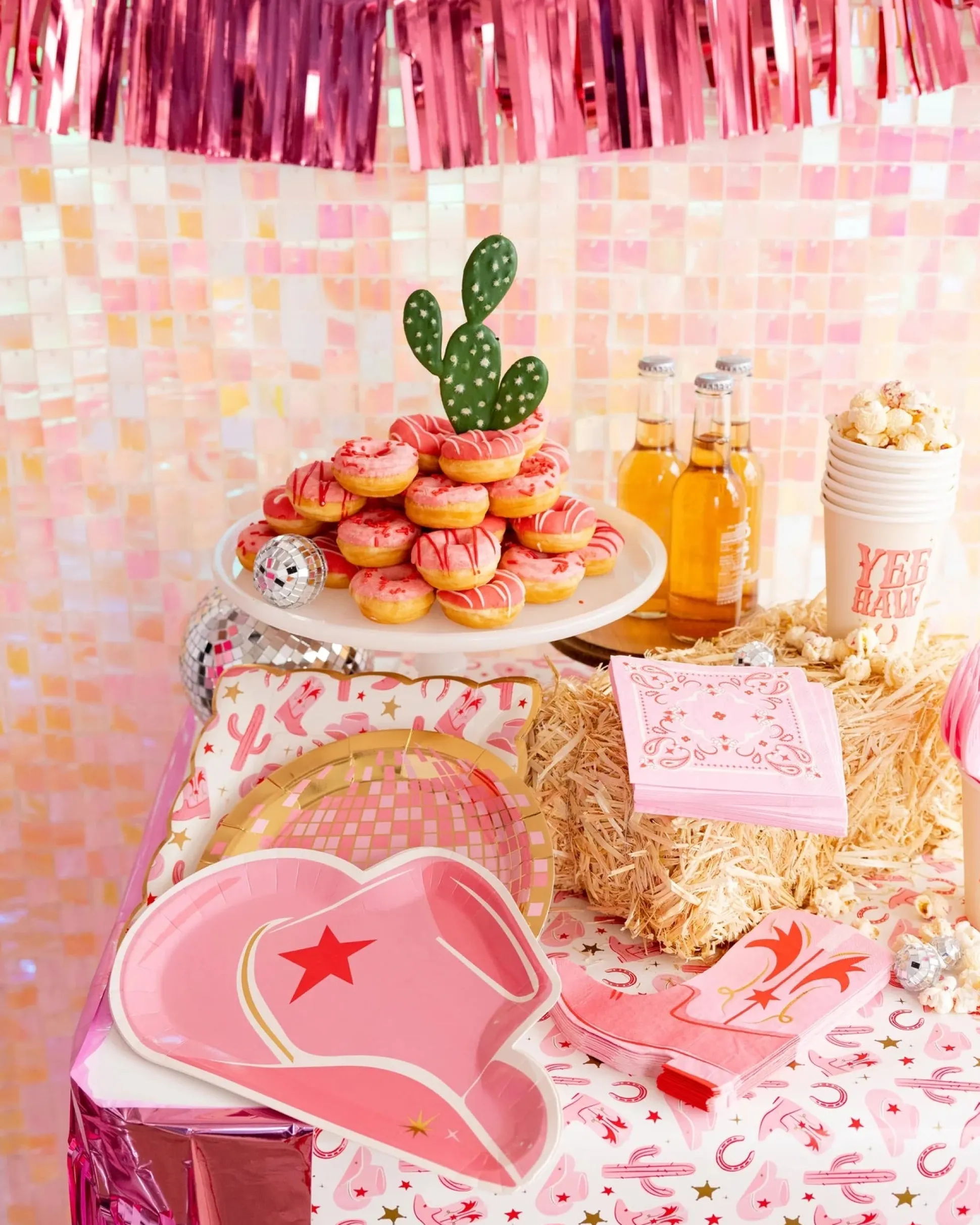 Pink Cowgirl Hat Lunch Plates 8ct