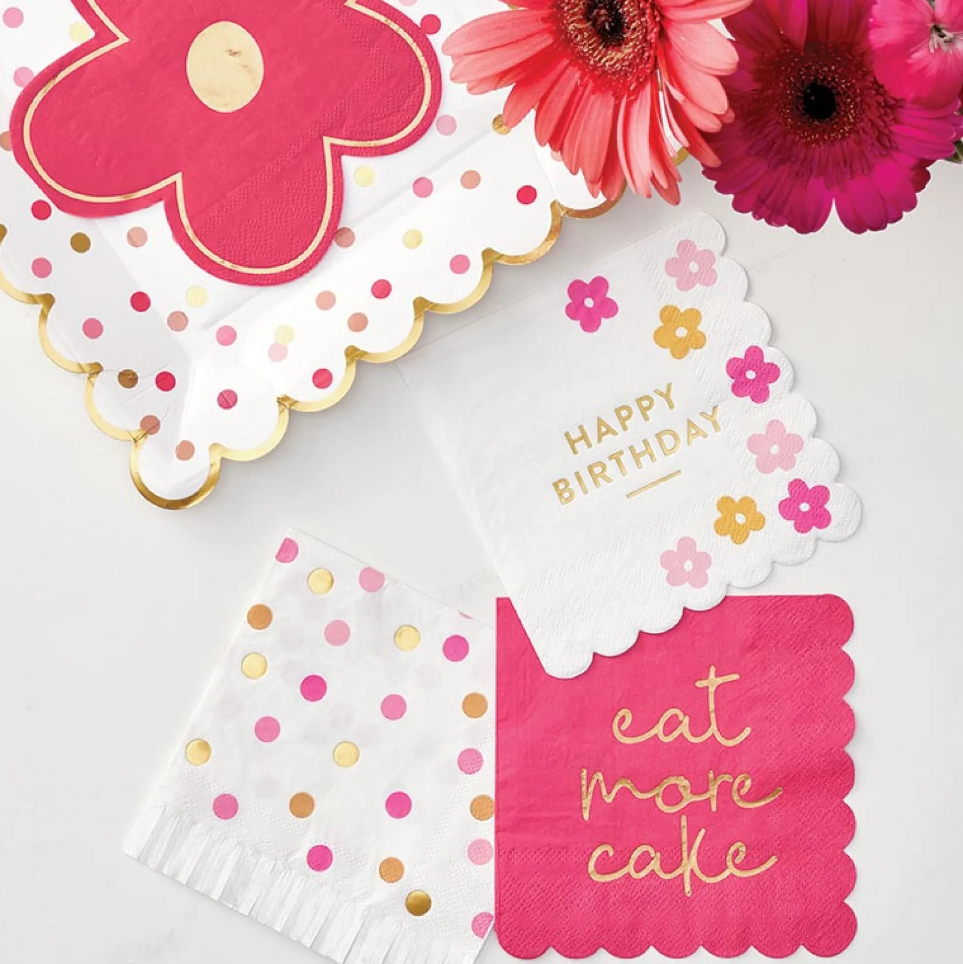 Pink Daisy Dessert Napkins 20ct