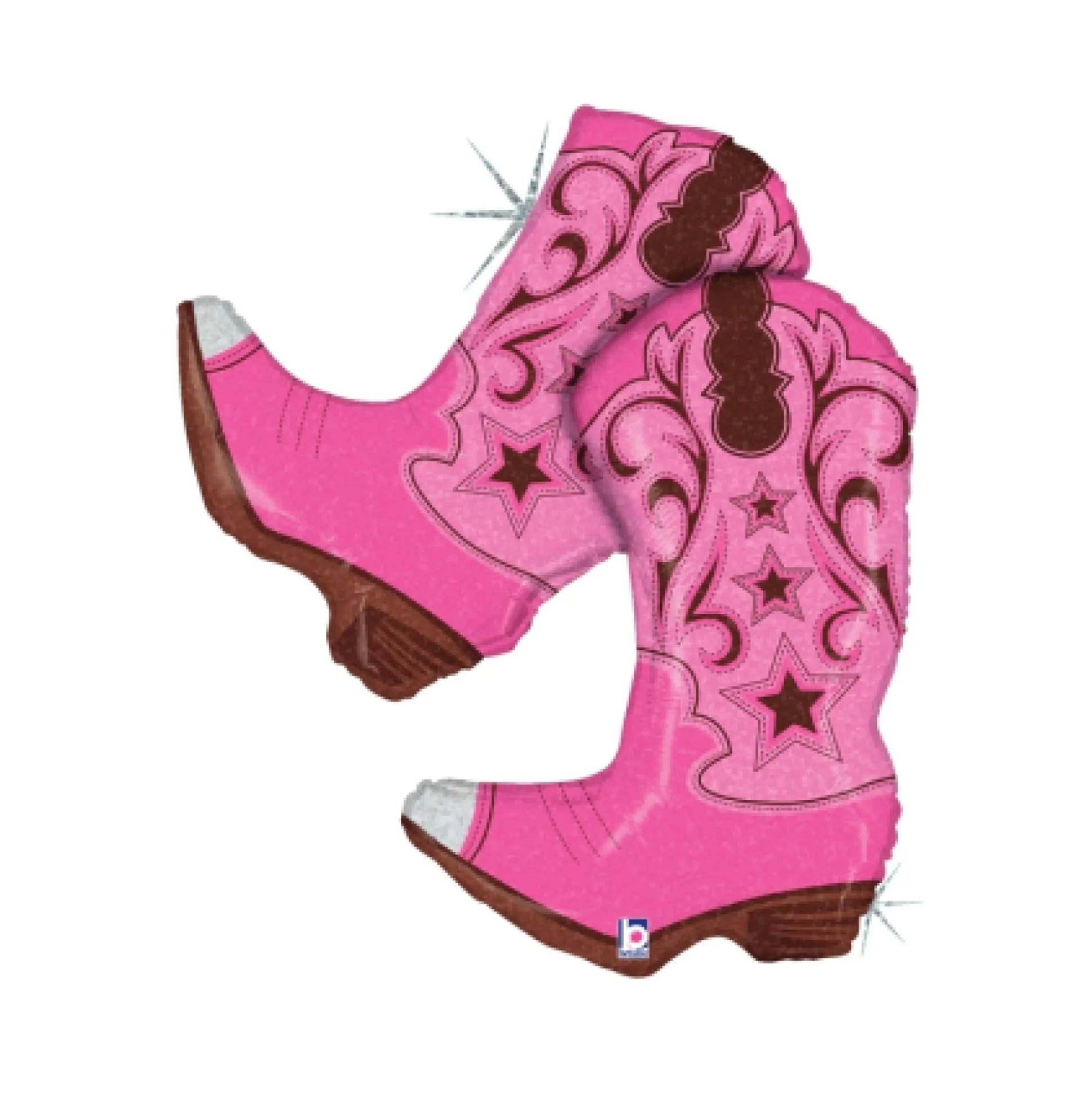 Pink Dancing Cowgirl Boots Balloon 36in