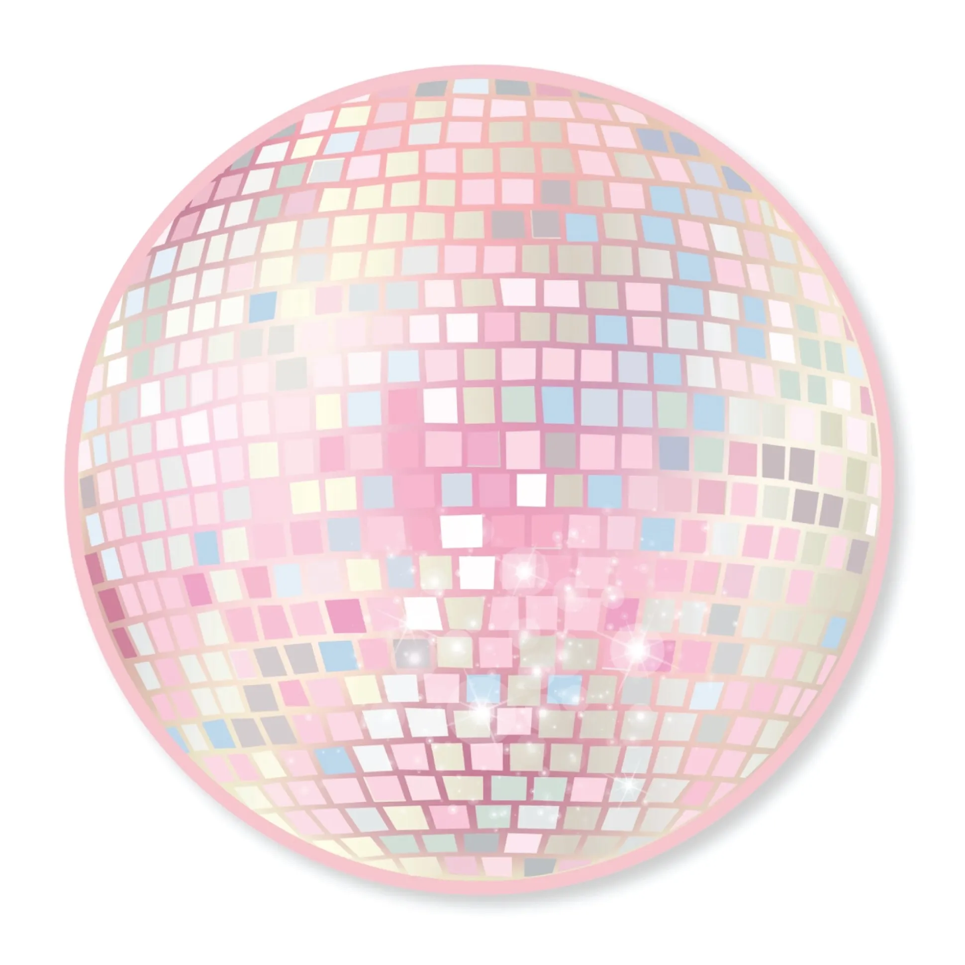 Pink Disco Ball Dessert Plates 8ct