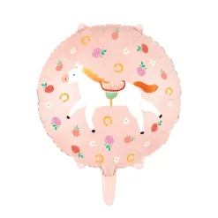 Pink Floral Horse Foil Balloon 18in