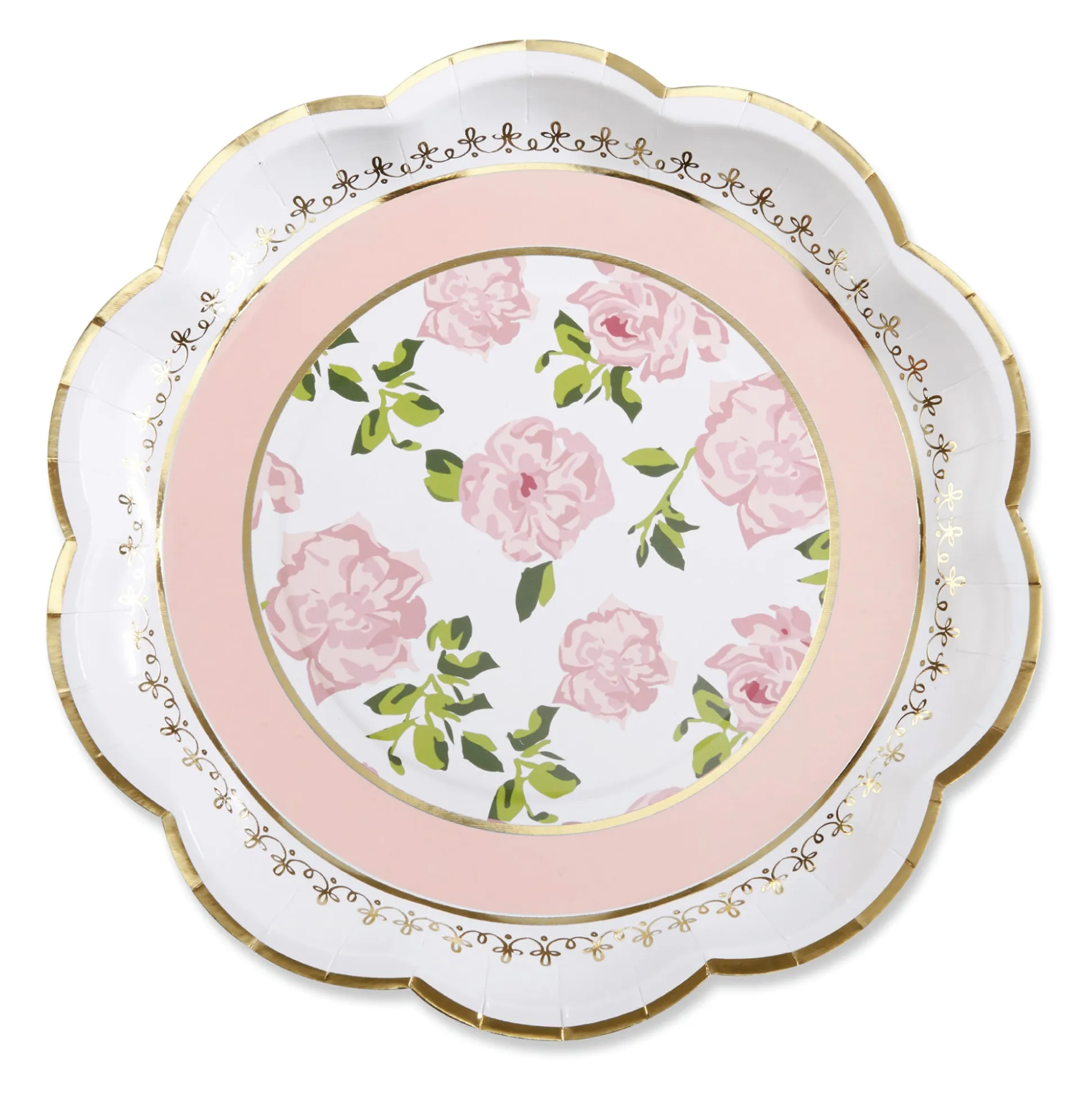 Pink Floral Tea Time Lunch Plates 16ct