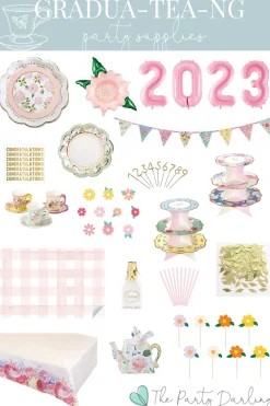 Pink Floral Tea Time Lunch Plates 16ct