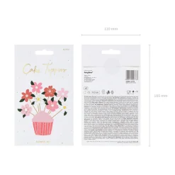 Pink Flower Cupcake Toppers 8ct