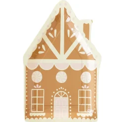 Pink Gingerbread House Lunch Plates 8ct
