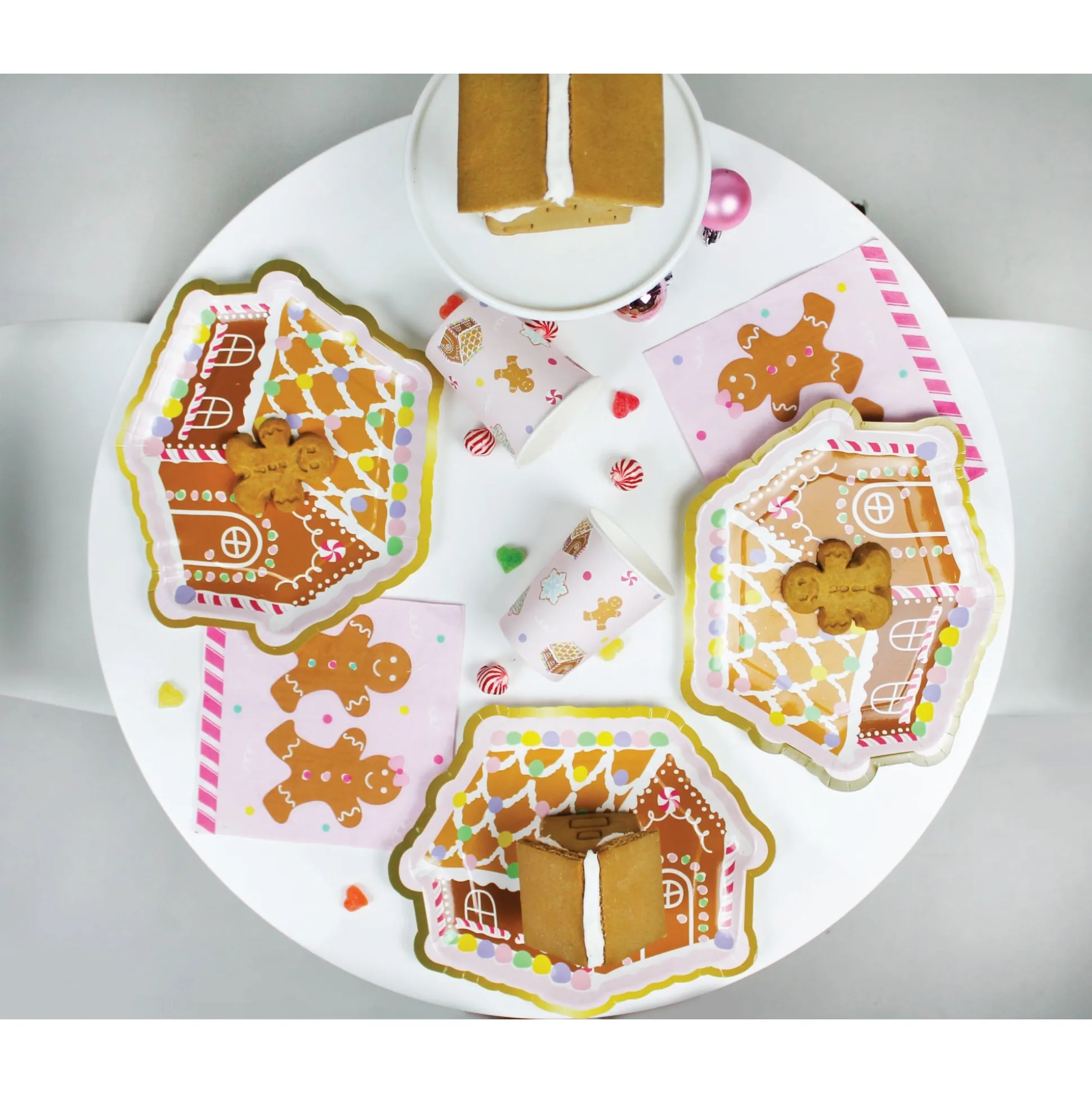 Pink Gingerbread House Lunch Napkins 24ct