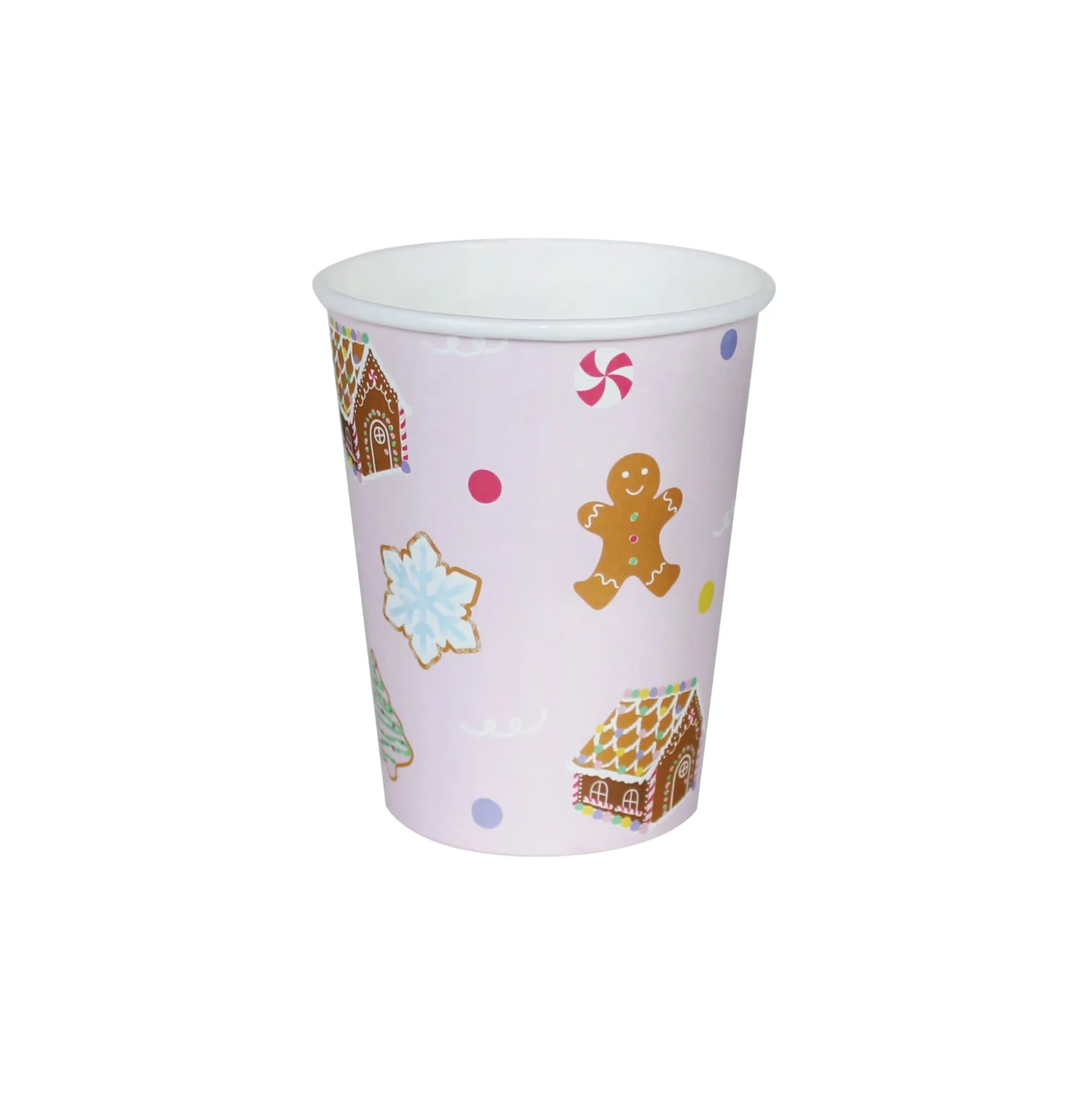 Pink Gingerbread House Paper Cups 12ct