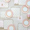 Pink Gingerbread House Village Dessert Plates 8ct