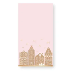 Pink Gingerbread House Village Paper Guest Towels 20ct