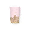 Pink Gingerbread House Village Paper Cups 8ct