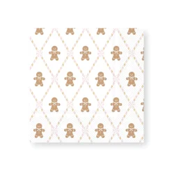 Pink Gingerbread Man Lunch Napkins 20ct