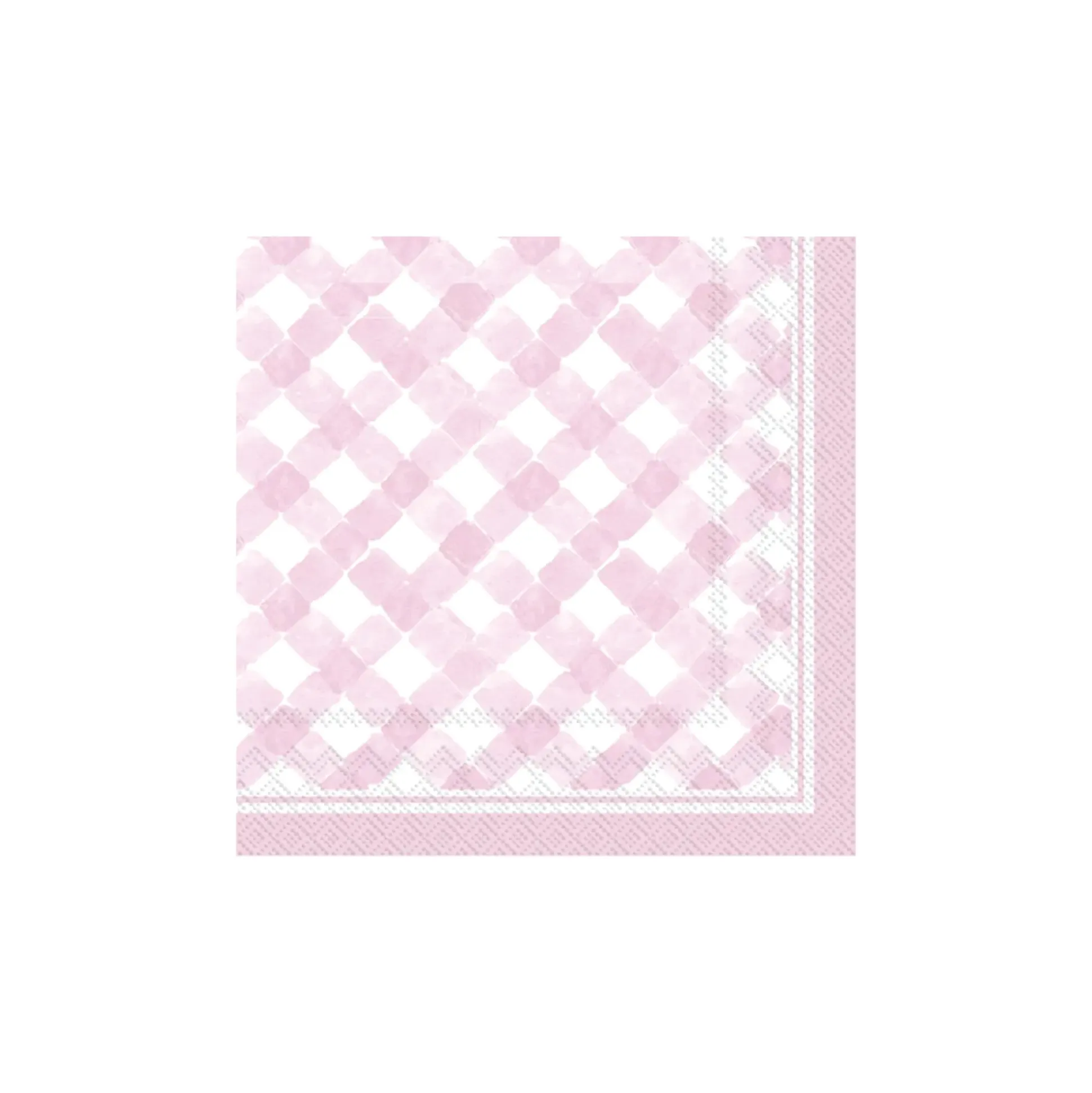 Pink Gingham Dessert Napkins 20ct