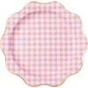 Pink Gingham Scalloped Dinner Plates 8ct