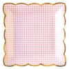 Pink Gingham Scalloped Lunch Plates 8ct