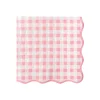 Pink Gingham Scalloped Lunch Napkins 20ct