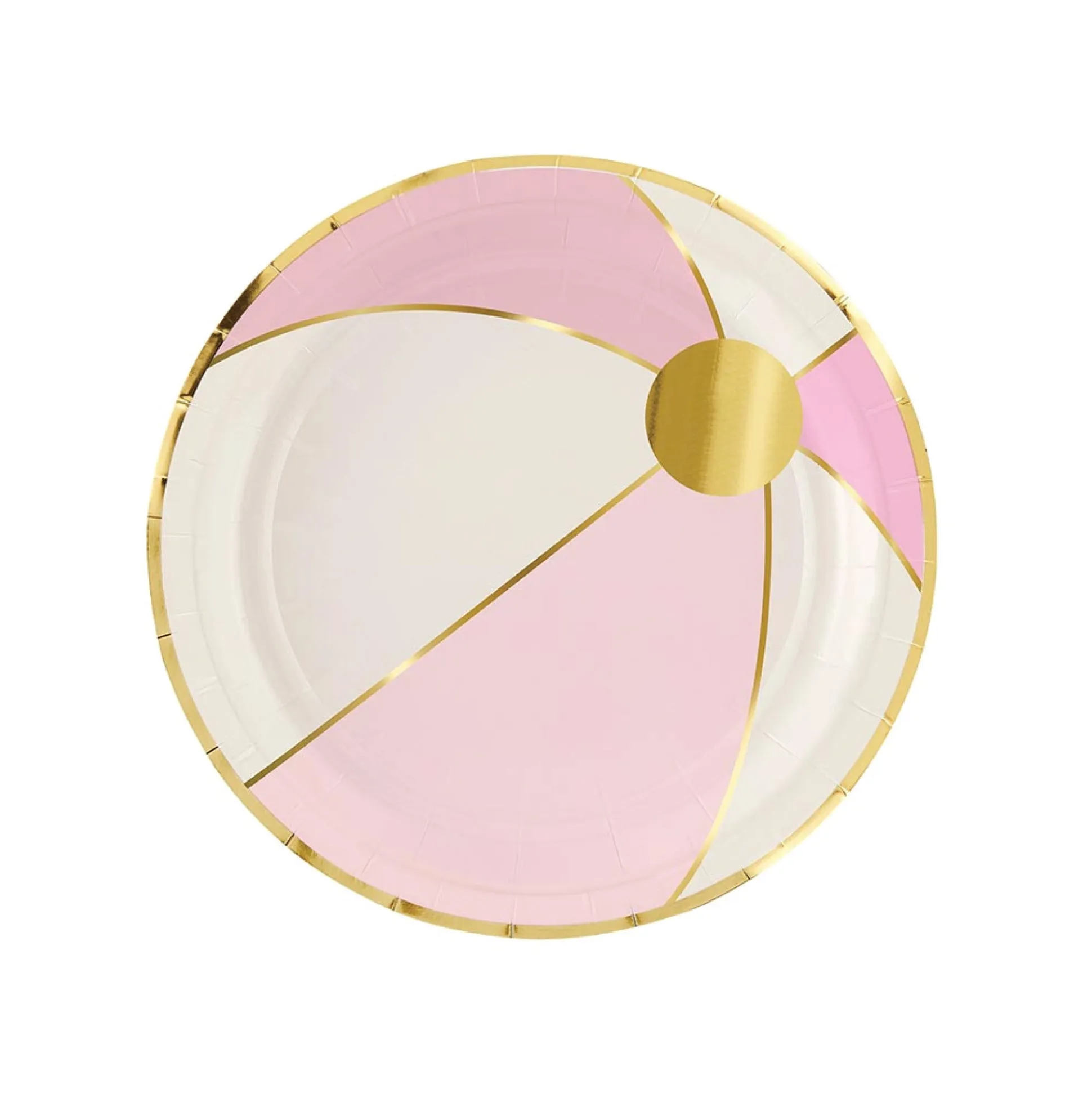 Pink & Gold Beach Ball Dessert Plates 8ct
