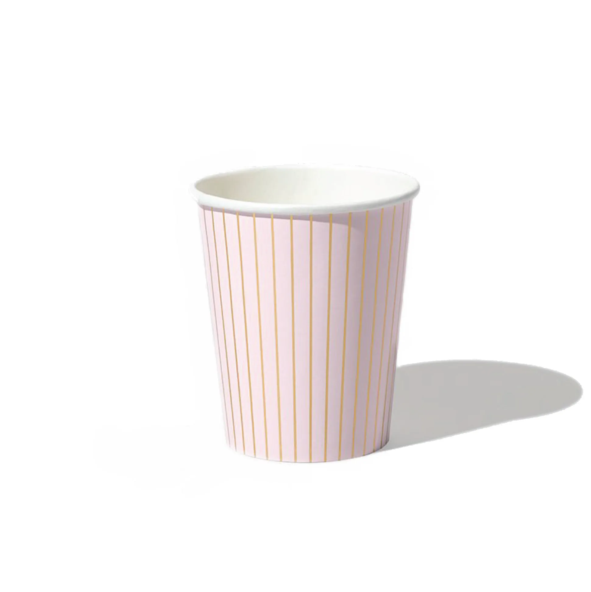 Pink & Gold Pinstripe Paper Cups 10ct