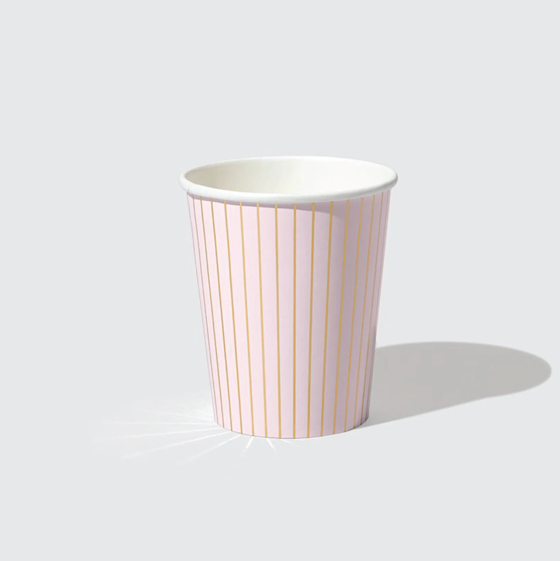 Pink & Gold Pinstripe Paper Cups 10ct