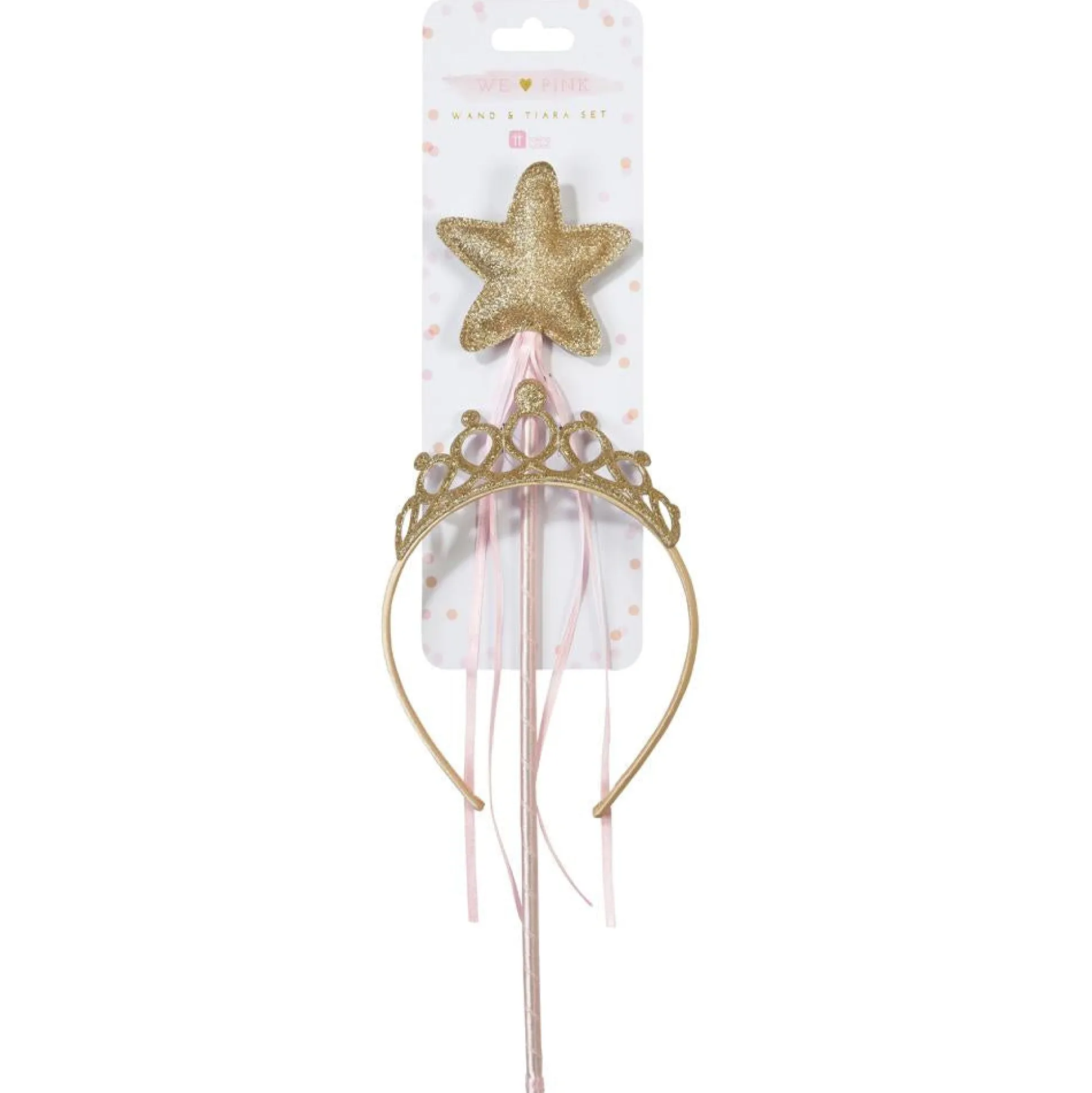 Pink & Gold Princess Wand & Tiara Set